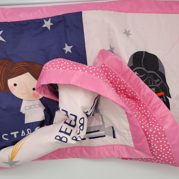 Handmade Star wars sweet dreams panel baby quilt blanket 36x44